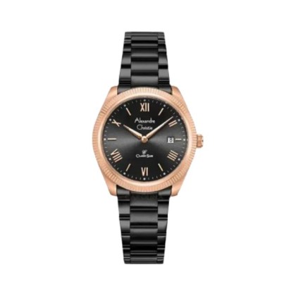 Alexandre Christie ALCW8712LDFBRBA Black Dial Stainless Steel Women Watch
